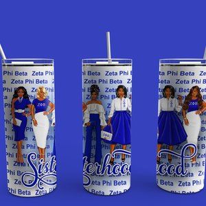 Zeta Phi Beta Personalized 20 oz Tumbler SISTERHOOD Design Gift